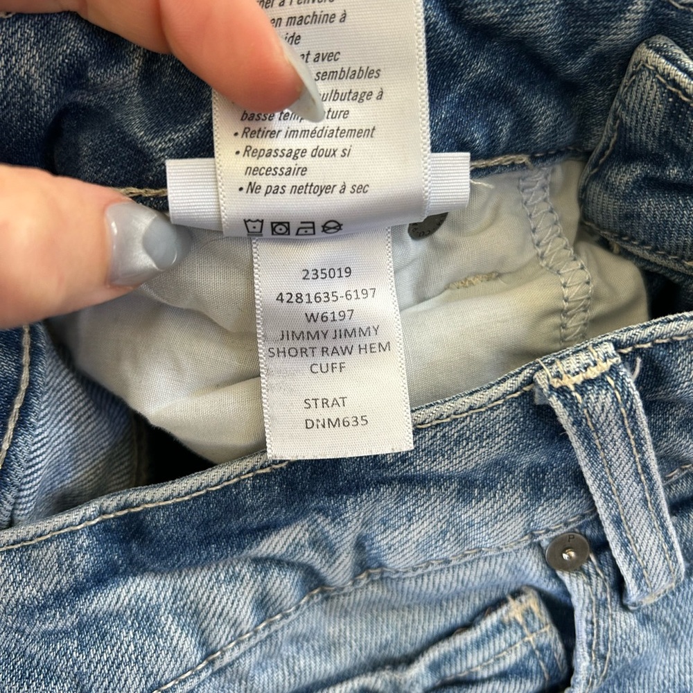 Paige Jimmy Jimmy Cotten denim shorts with a raw hem cuff Size 25 - Picture 6 of 6